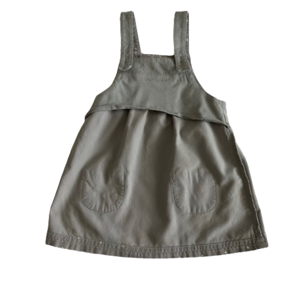 *SOLD*. Carter's Baby Girl 24M Gray & White Polkadots Sleeveless Cotton Dress - Picture 8 of 11